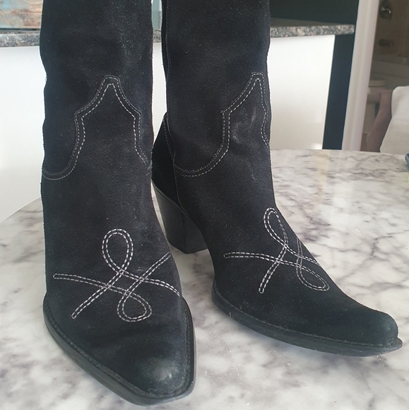 Cowboy black suede boots Franco Sarto - Picture 8 of 8